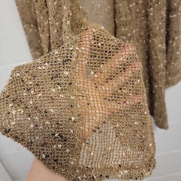 Katie Todd Lagenlook Fishnet Jacket Cardigan Open Front Earthtone Medium 389 - Picture 7 of 11